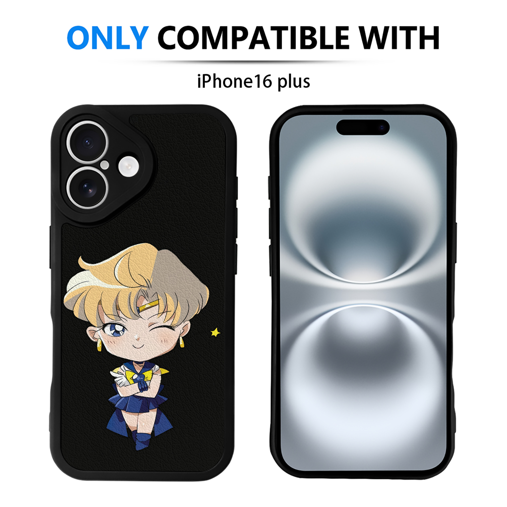 （画像用） 美少女戦士セーラームーン 天王はるか Sailor Moon Tenoh Haruka 【iPhone 16シリーズ対応】シリコンスマホケース（レザー調） 材質：シリコン
